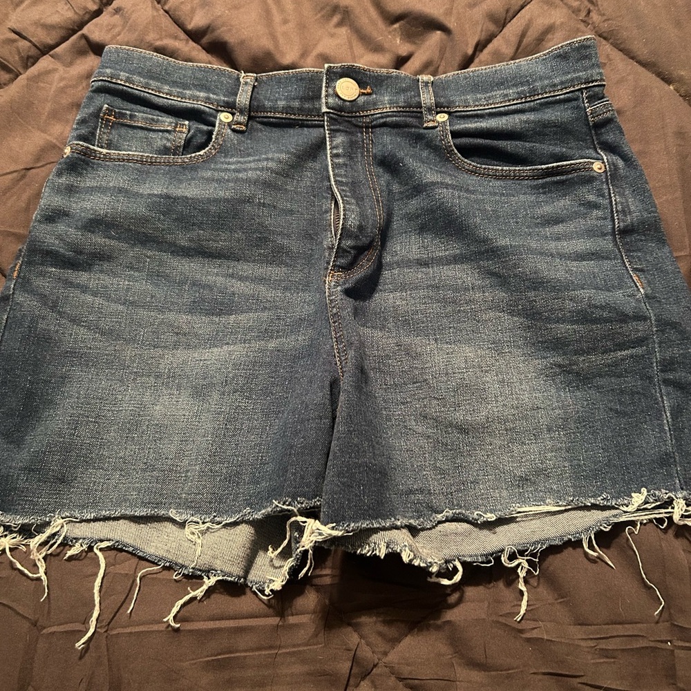 Classic Loft High-Waist Denim Cutoff Shorts - Blue